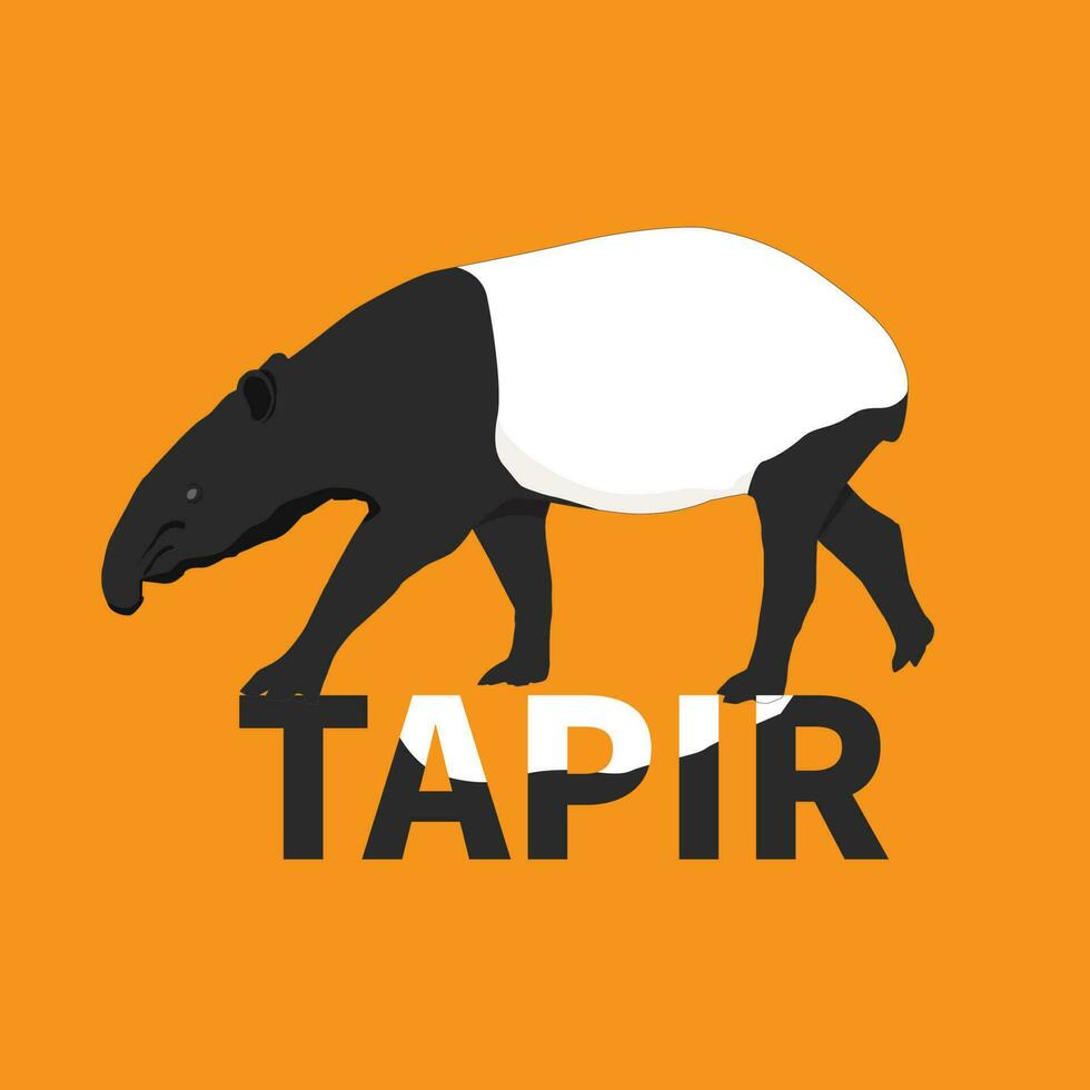 wandelen tapir Aan tekst met oranje achtergrond vector