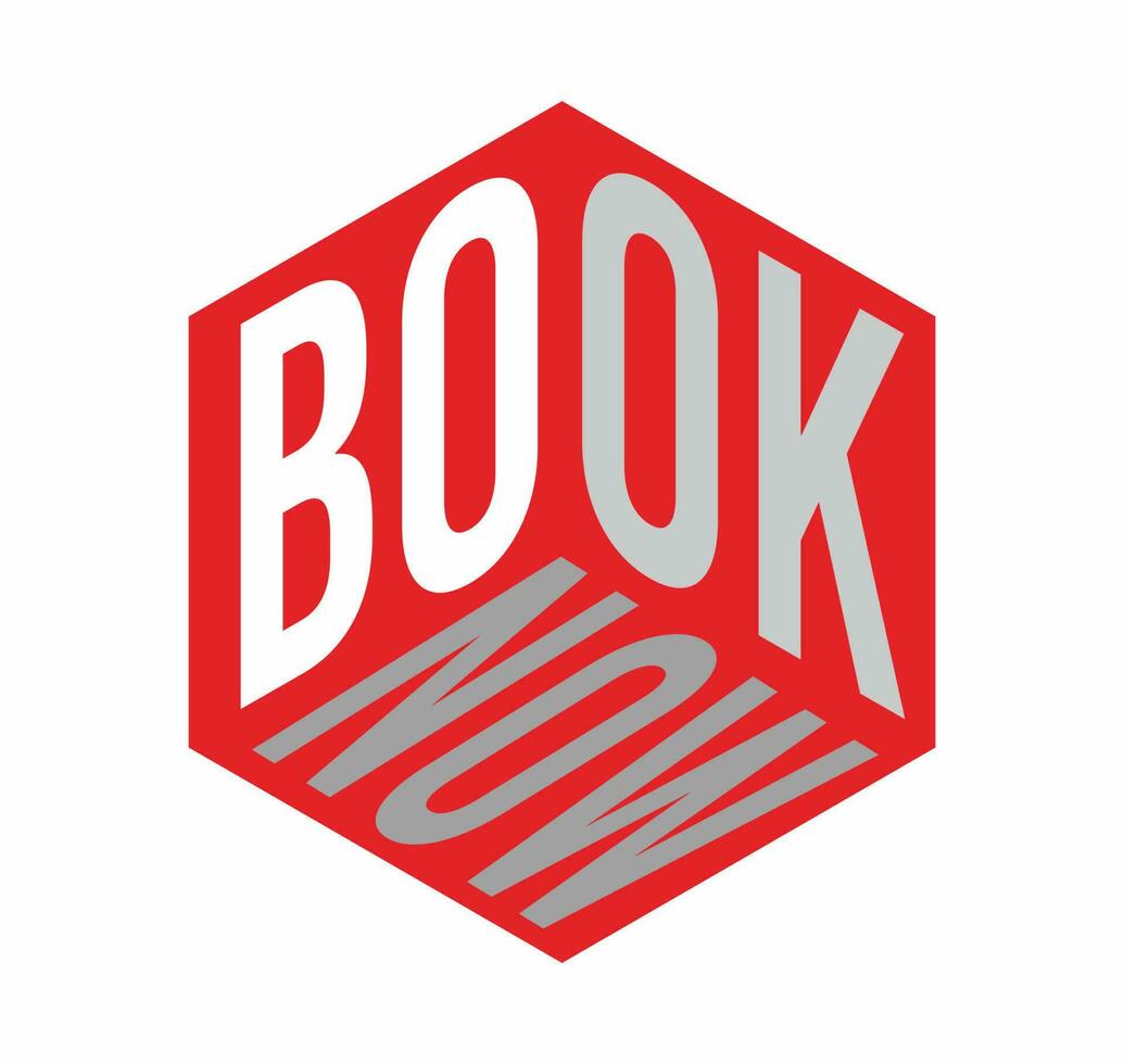 logo en tekst boek nu in een 3d rood doos, geïsoleerd Aan wit achtergrond. vector