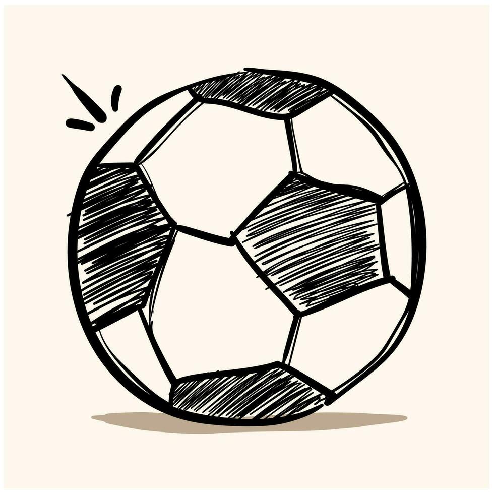 voetbal bal icoon in tekening stijl met achtergrond room vector