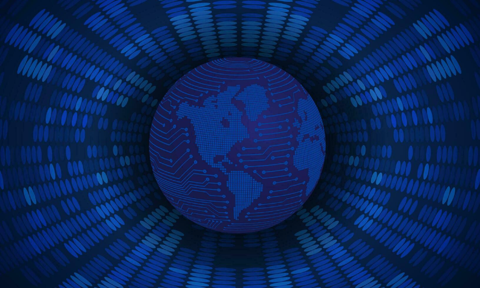 modern cyberveiligheid technologie achtergrond met blauw wereldbol vector