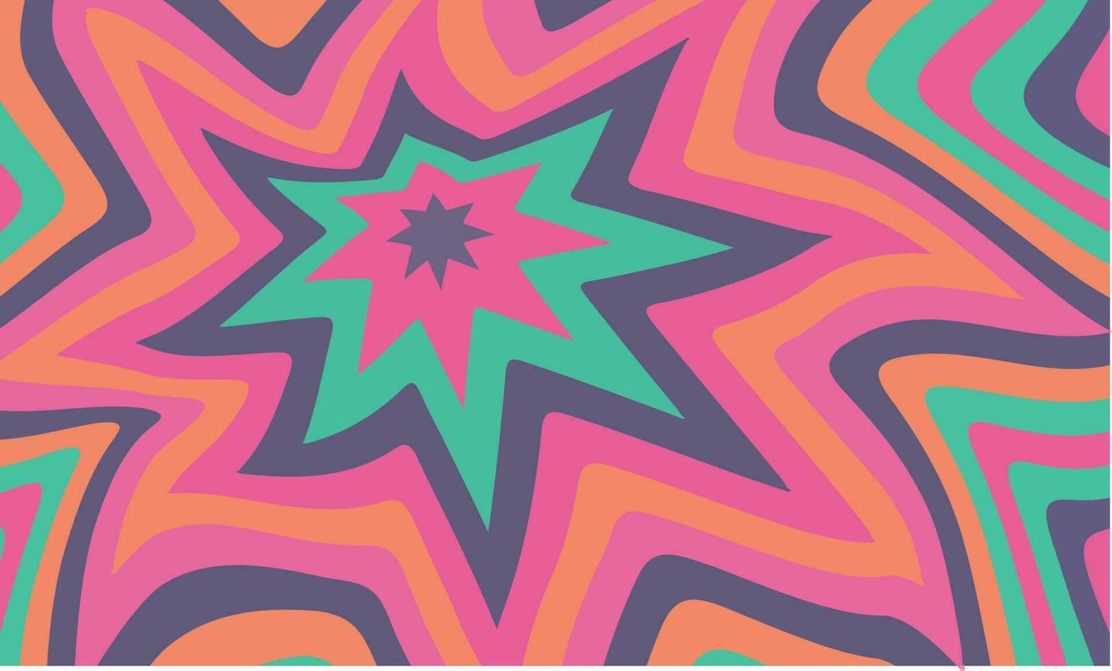 psychedelisch groovy achtergrond met ster vormen. vector illustratie