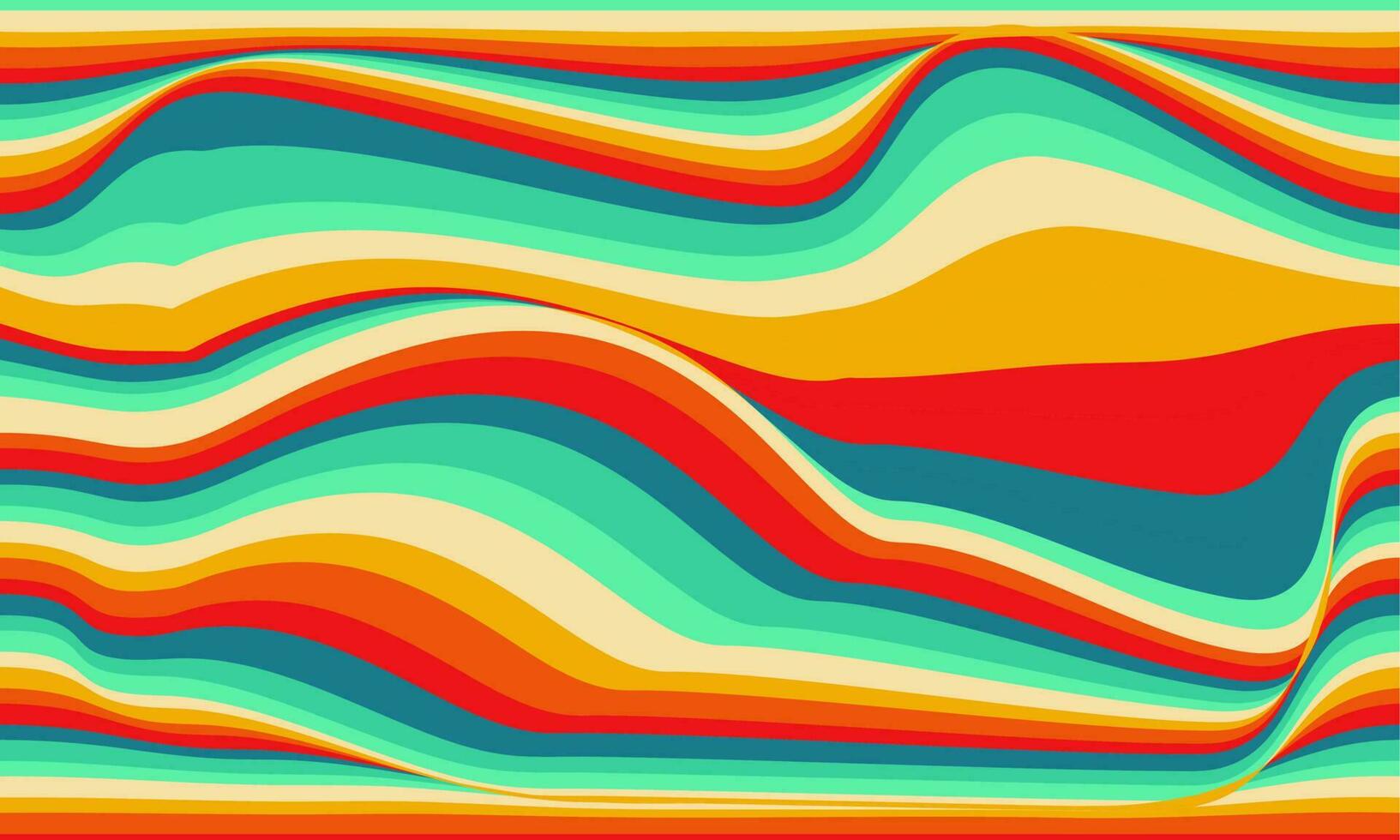 retro wijnoogst kleurrijk golvend jaren 70 abstract kunst achtergrond. vector illustratie