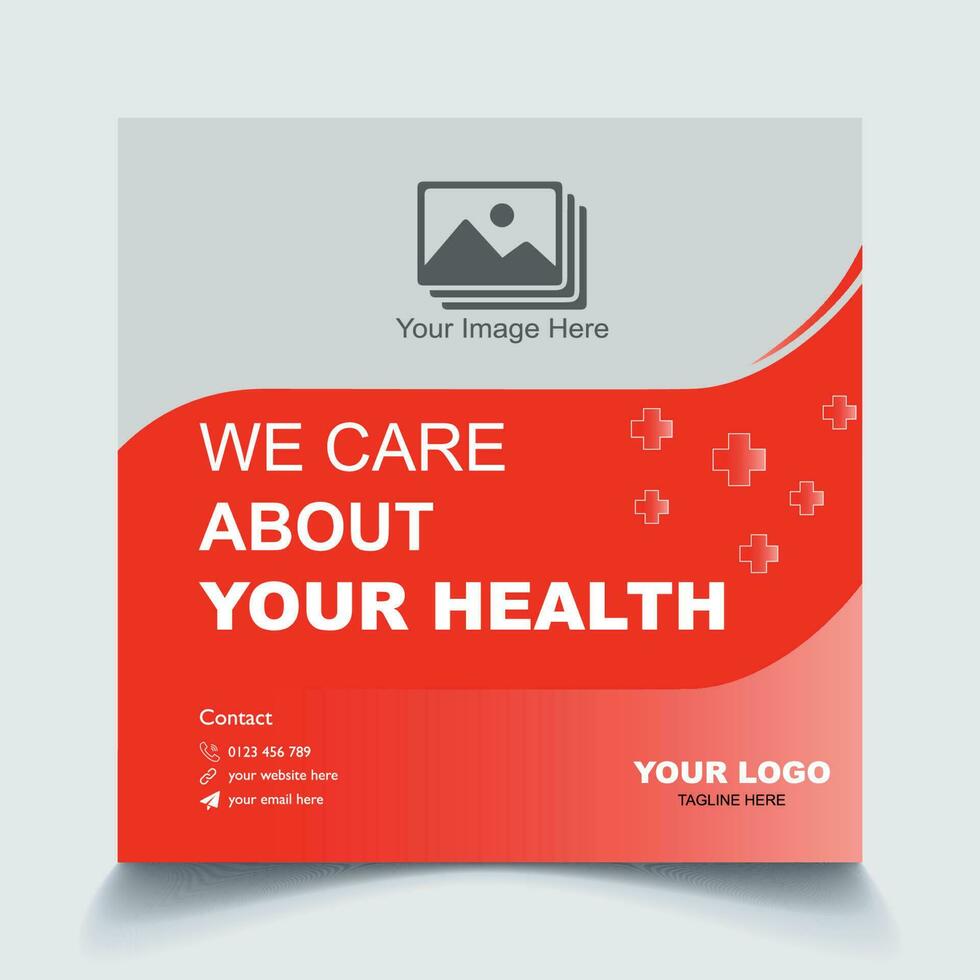 ziekenhuis gezondheidszorg onderhoud poster ontwerp voor digitaal afzet vector