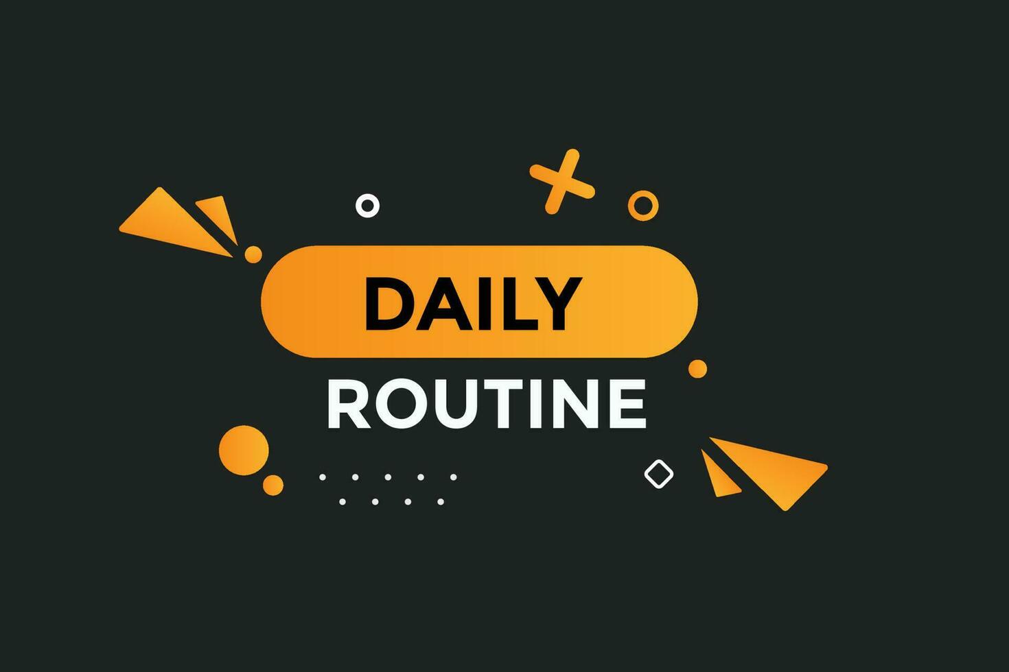 dagelijks routine- knop web banier Sjablonen. vector illustratie