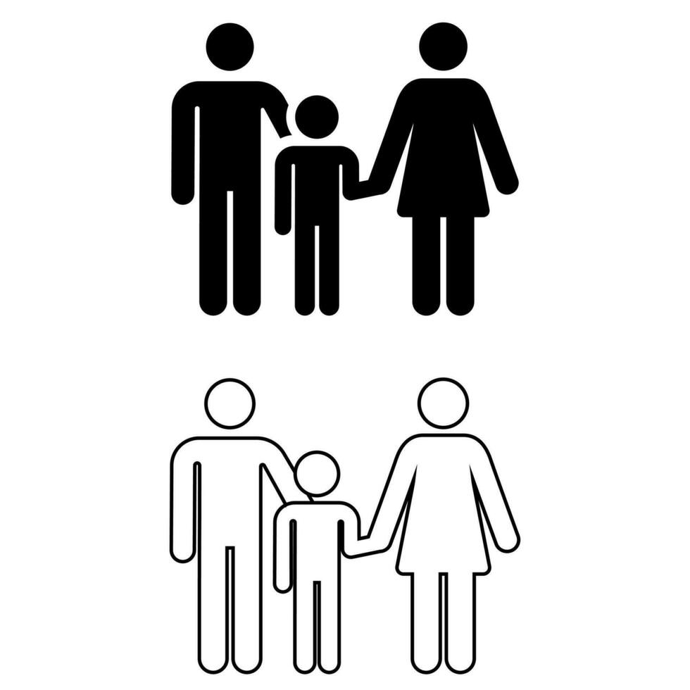 familie vector icoon set. familieleden illustratie teken verzameling. mensen symbool.