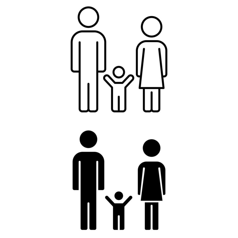 familie vector icoon set. familieleden illustratie teken verzameling. mensen symbool.