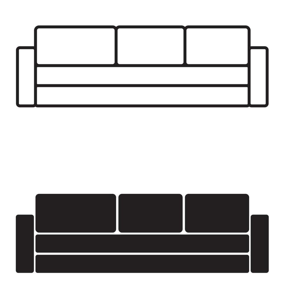 meubilair pictogrammen vector set. fauteuil illustratie teken verzameling. sofa symbool of logo.