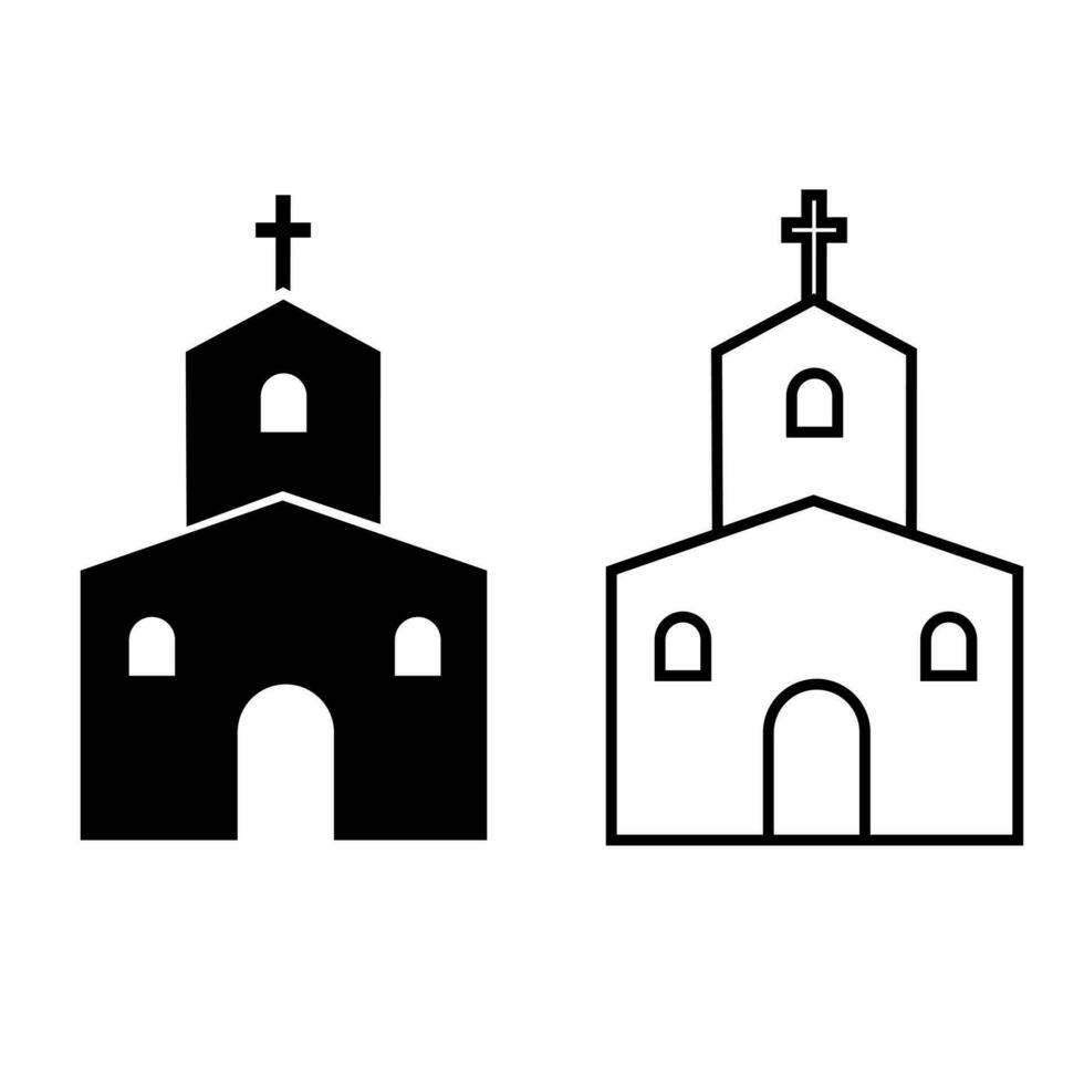 kerk icoon vector set. religie illustratie teken verzameling. geloof symbool of logo.