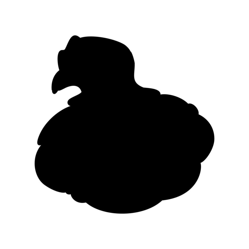 kip of kip silhouet geïsoleerd in wit achtergrond. vrij begrazing kip vogel in de rennen vector