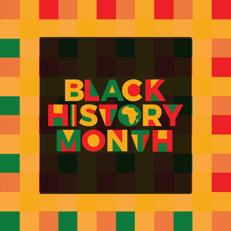 zwart geschiedenis maand typografie plein spandoek. vector Afrikaanse Amerikaans geschiedenis ontwerpen
