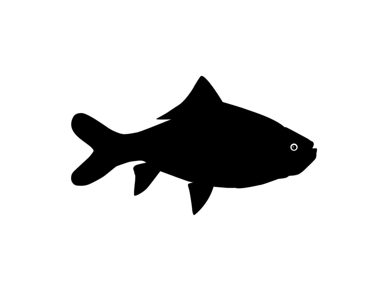 catla of katla vis, ook bekend net zo de majoor zuiden Aziatisch karper, silhouet voor icoon, symbool, logo type, pictogram, appjes, website of grafisch ontwerp element. vector illustratie