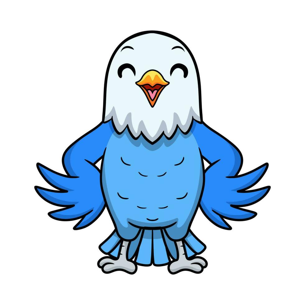 schattig blauw liefde vogel tekenfilm vector