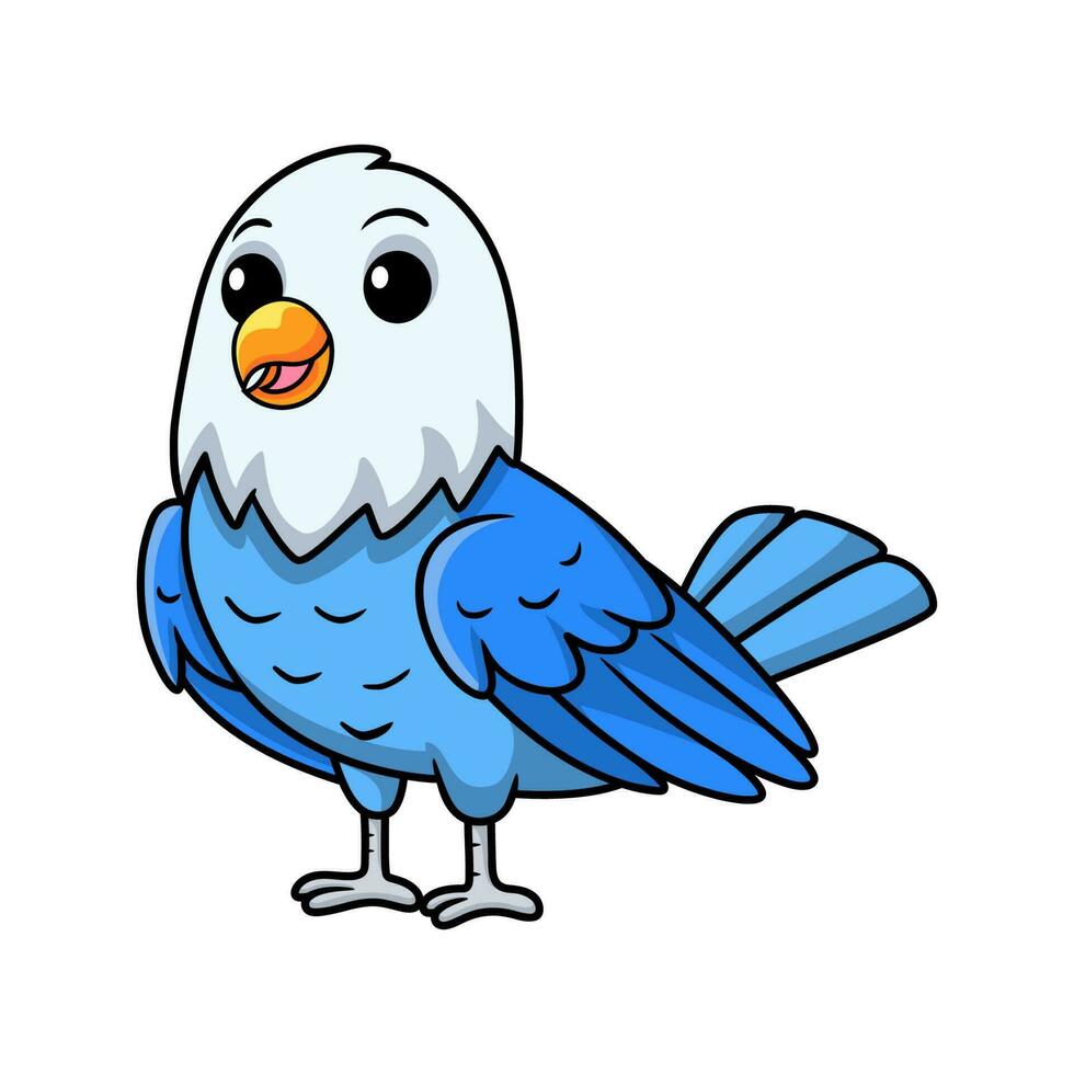 schattig blauw liefde vogel tekenfilm vector