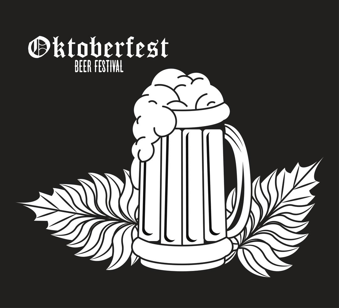 Oktoberfest-vieringsfestival met bierpot vector