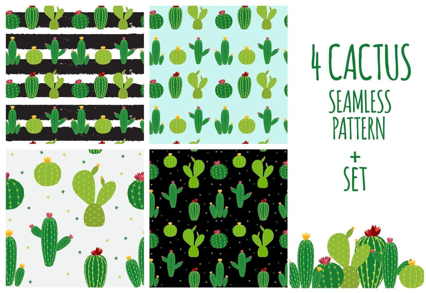 cactus icoon collectie naadloze patroon vector