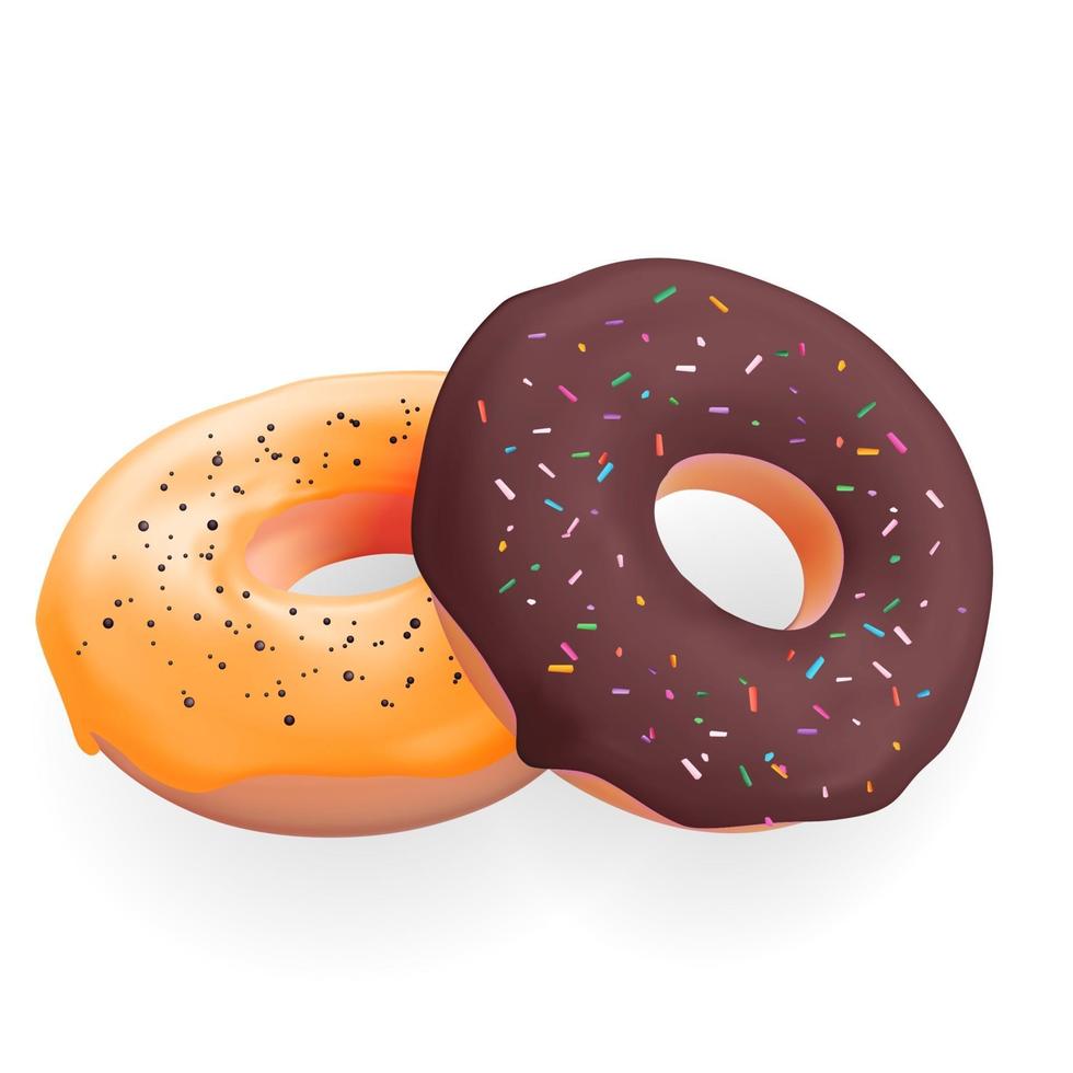 realistische 3d zoete smakelijke donut achtergrond vector