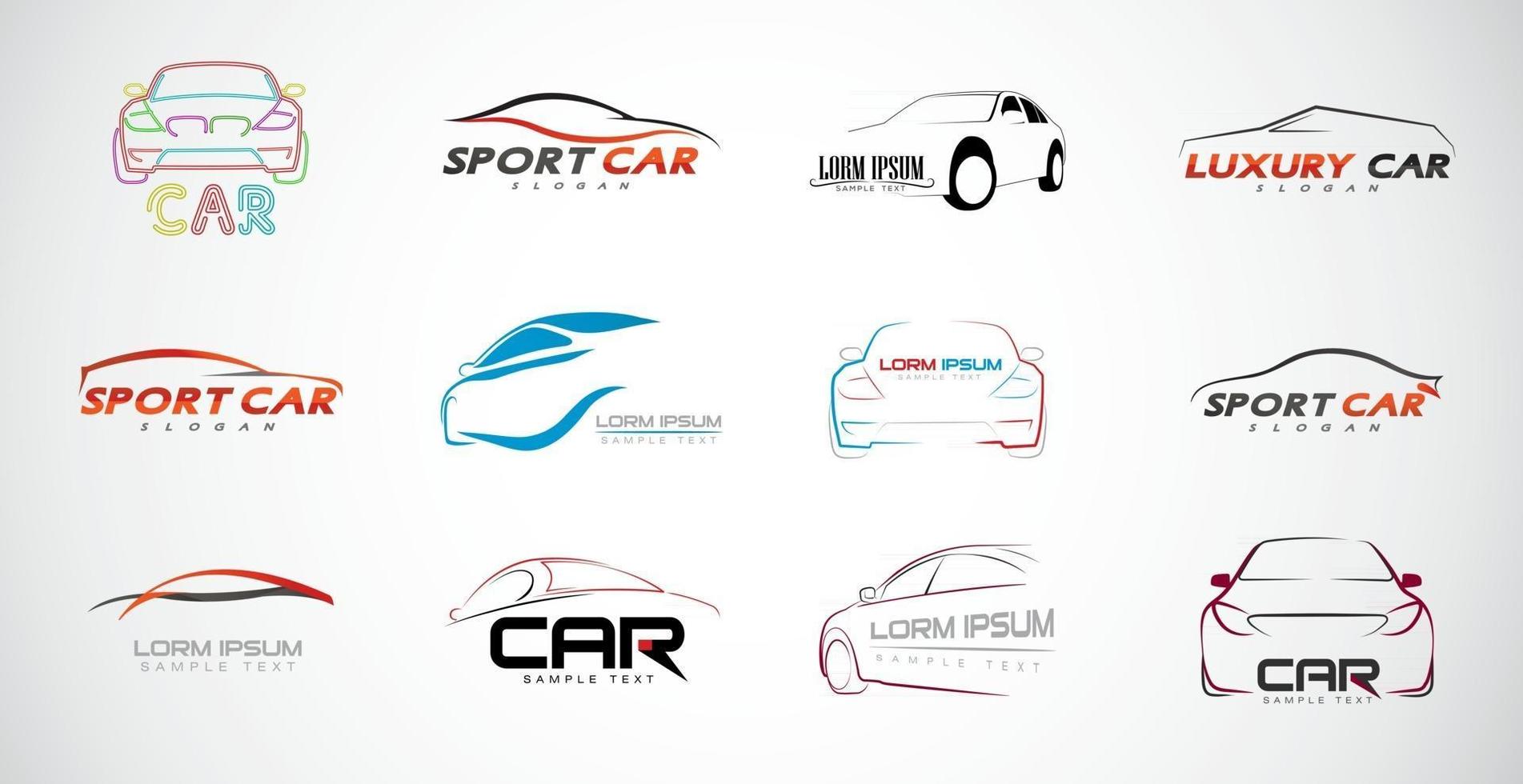 set van auto logo vector