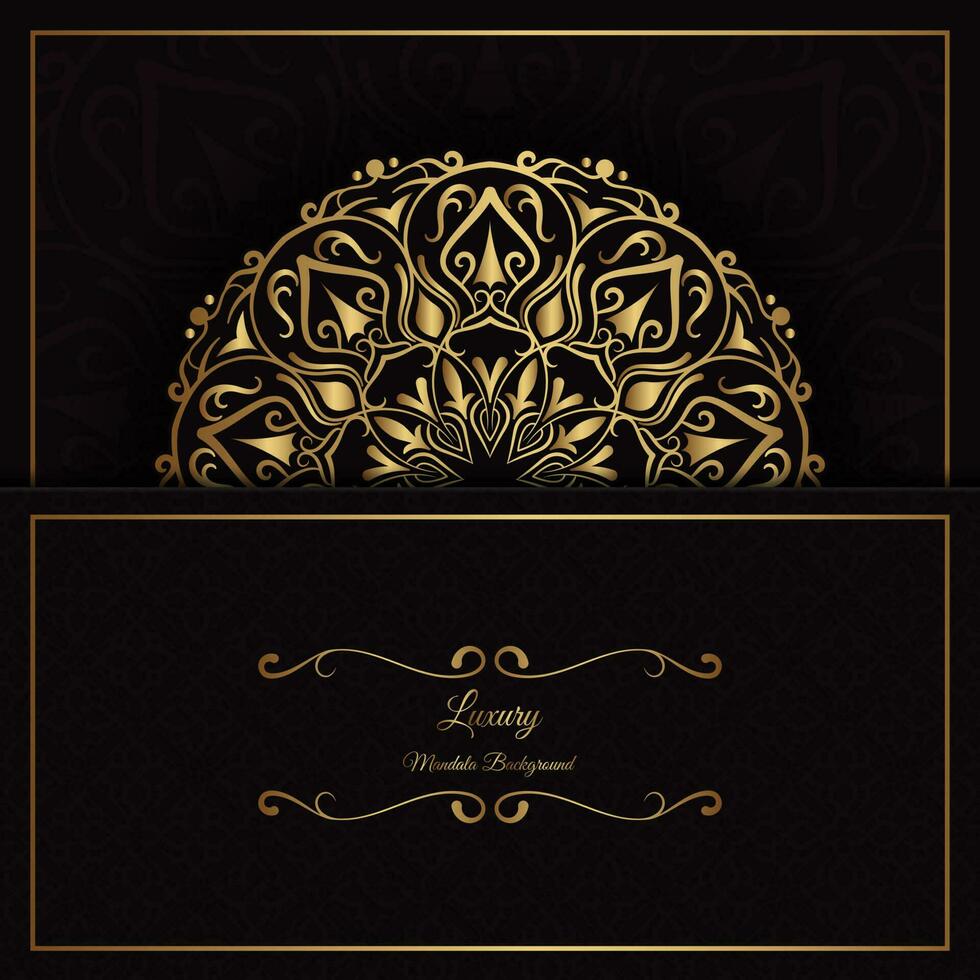 luxe achtergrond, met gouden mandala-decoratie vector