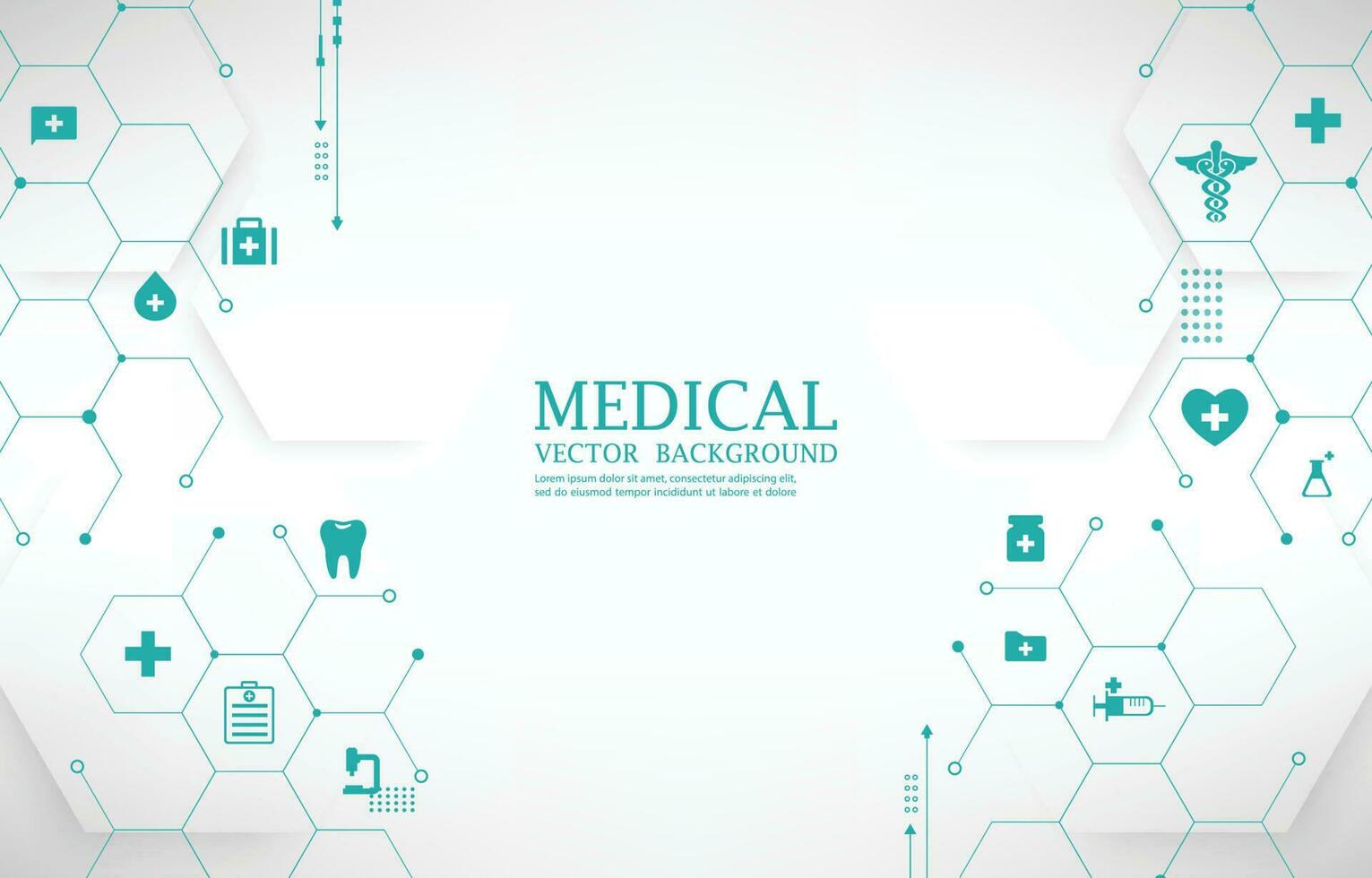 wit modern medisch vector behang.geometrisch zeshoek.medisch iconen.technologie achtergrond.