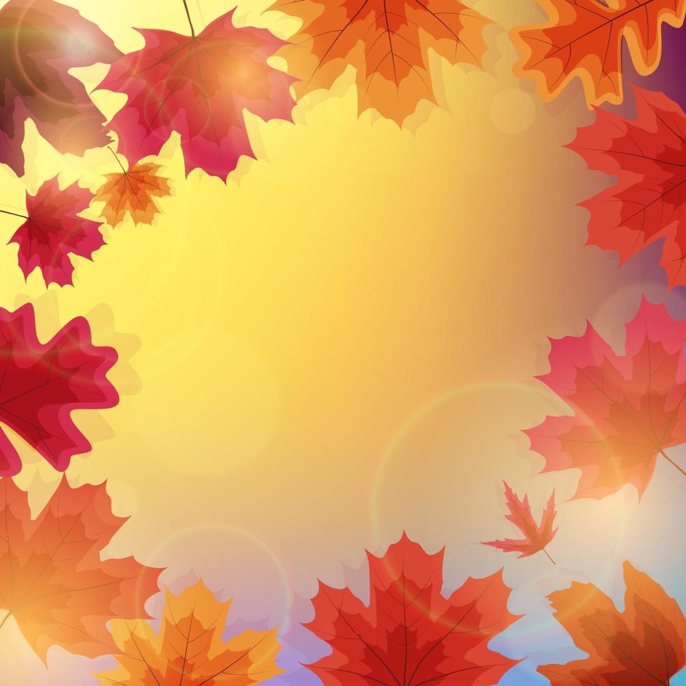 glanzende herfstbladeren banner achtergrond vector