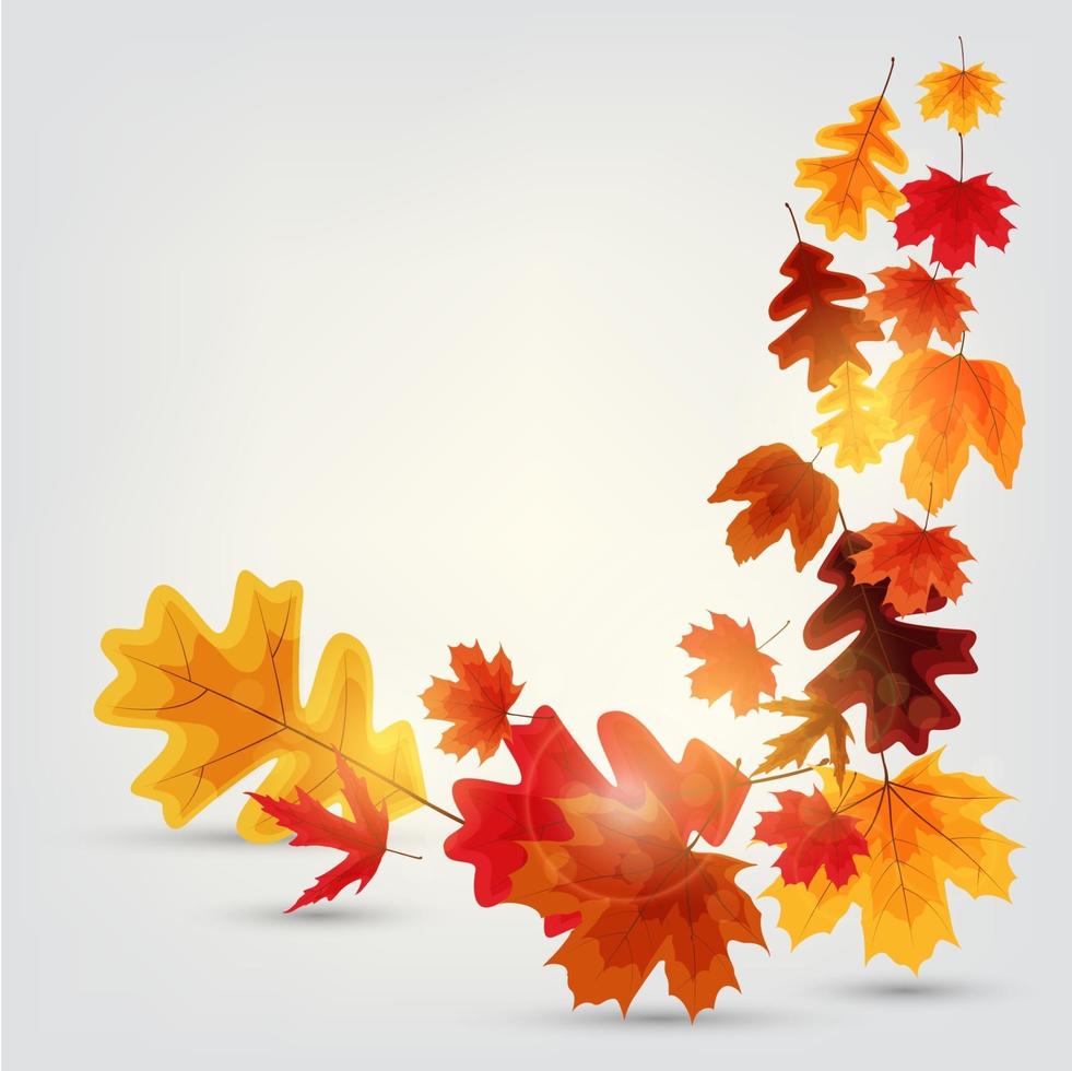 glanzende herfstbladeren banner achtergrond vector