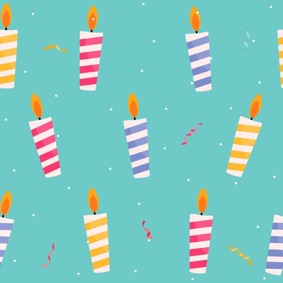 gelukkige verjaardag naadloze patroon achtergrond met kaarsen vector