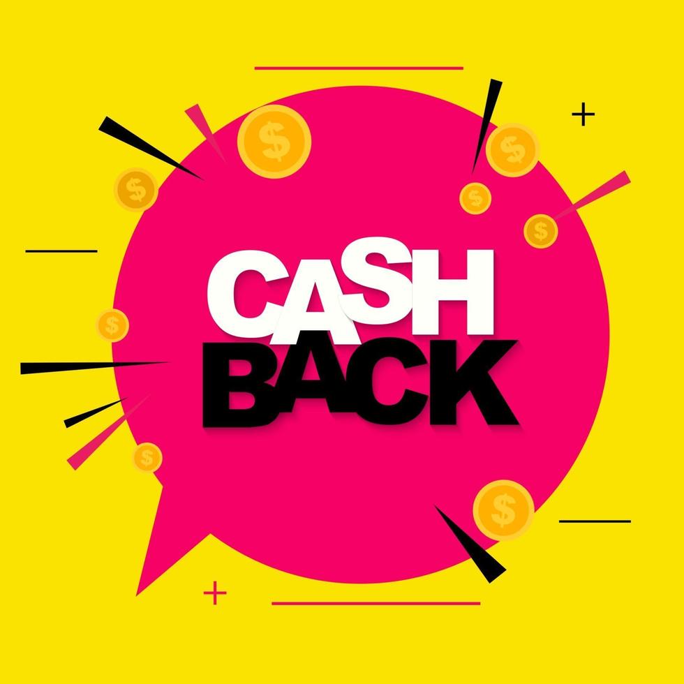 geld cashback-poster met gouden dollarmunten vector