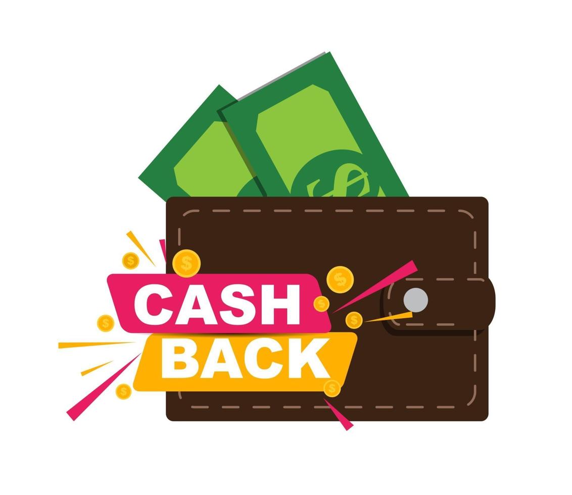 geld cashback-poster met gouden dollarmunten vector