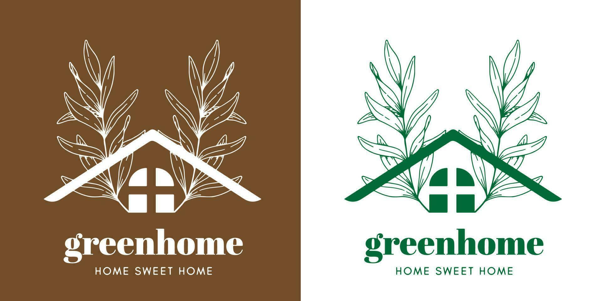 groen huis logo ontwerp vector