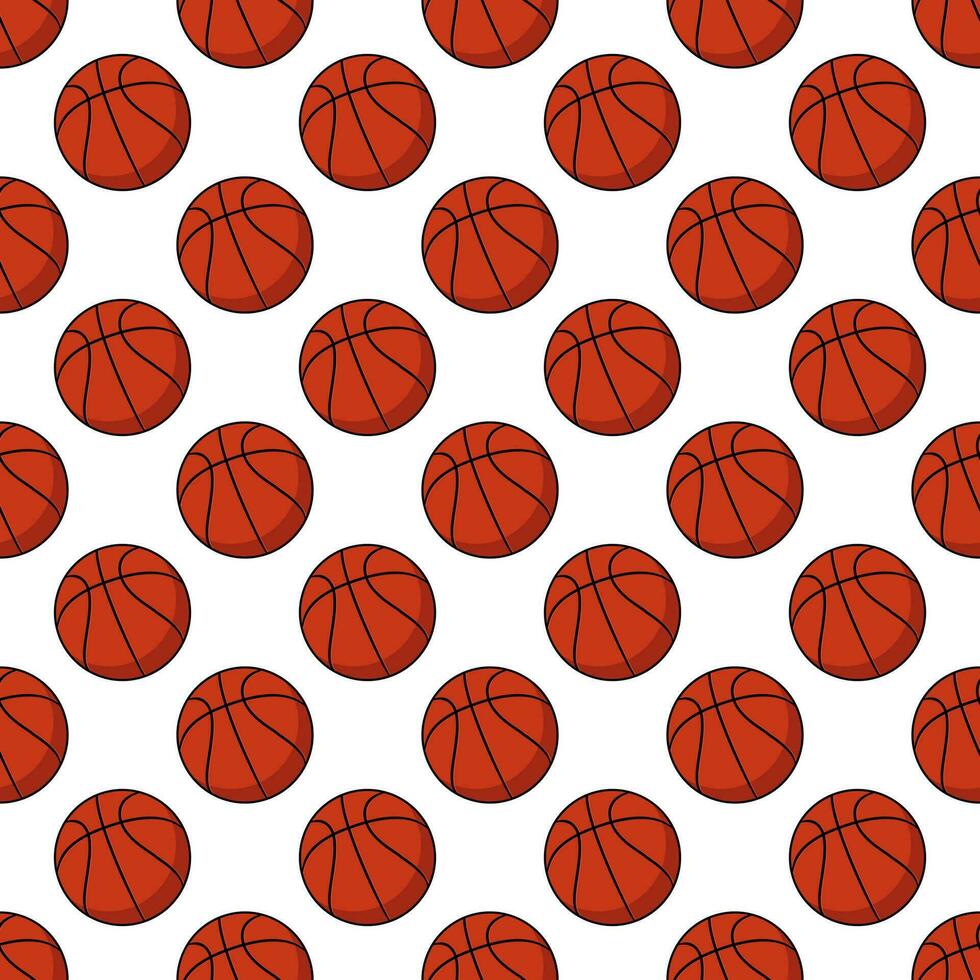 basketbal naadloos patroon bal vector sjaal geïsoleerd herhaling behang tegel achtergrond.