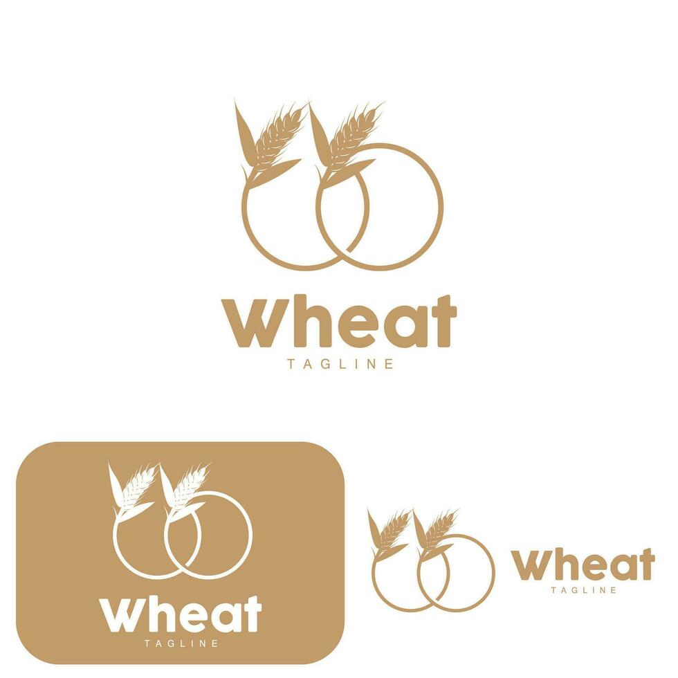 rijst- logo, boerderij tarwe logo ontwerp, vector tarwe rijst- icoon sjabloon illustratie
