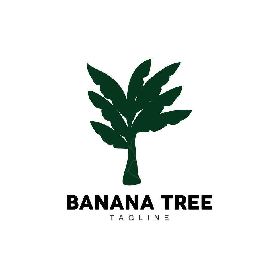 banaan boom logo, fruit boom fabriek vector, silhouet ontwerp, sjabloon illustratie vector