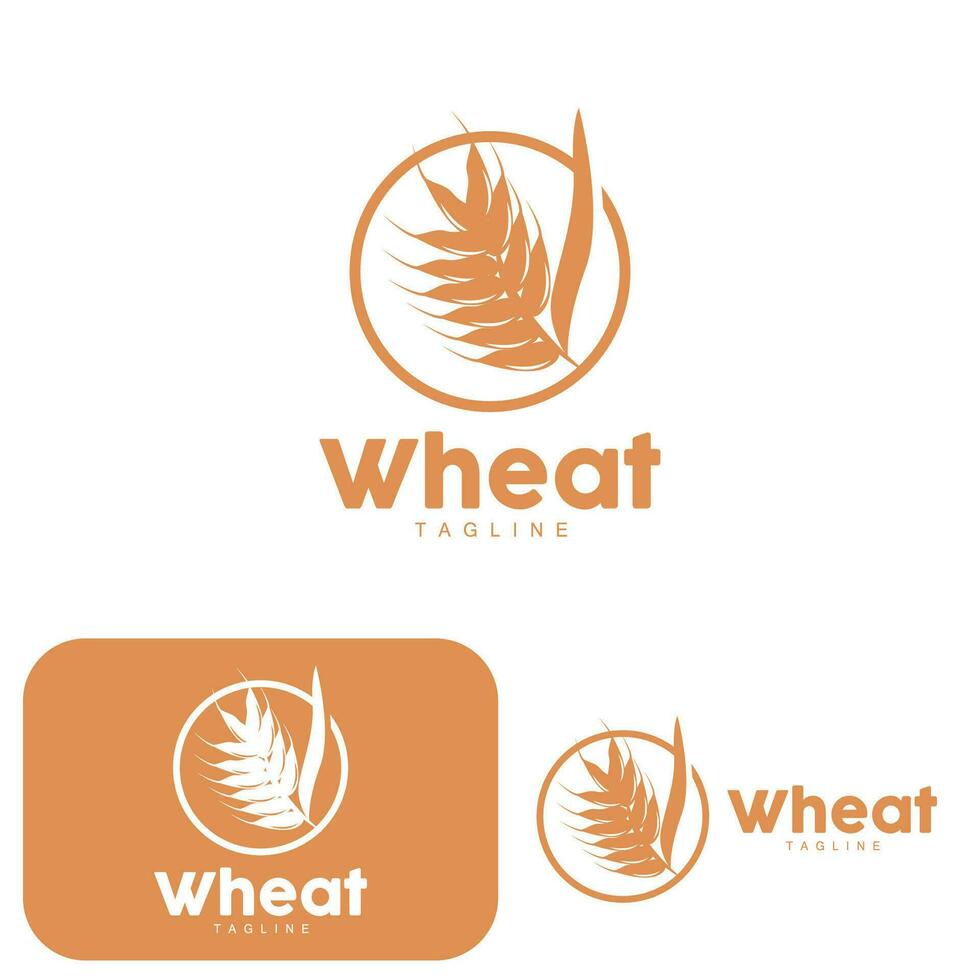 rijst- logo, boerderij tarwe logo ontwerp, vector tarwe rijst- icoon sjabloon illustratie