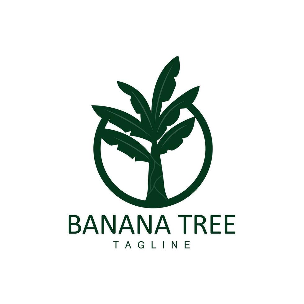 banaan boom logo, fruit boom fabriek vector, silhouet ontwerp, sjabloon illustratie vector