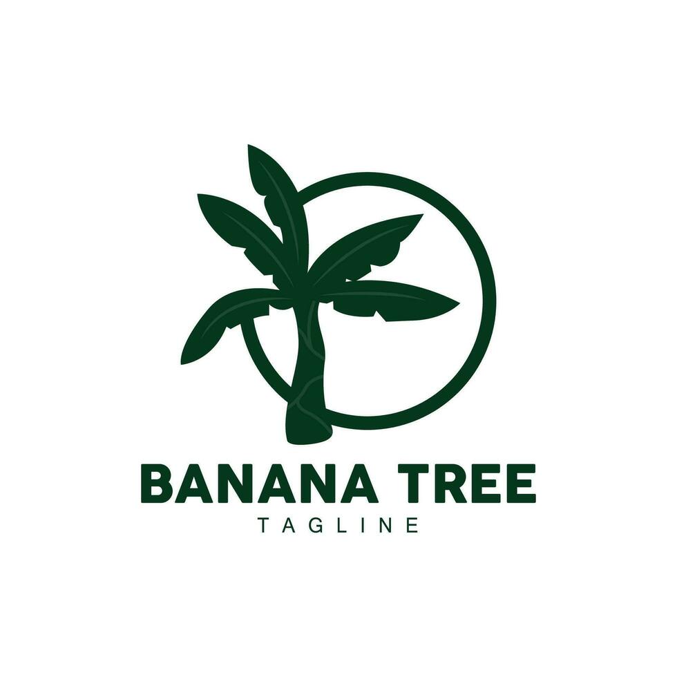 banaan boom logo, fruit boom fabriek vector, silhouet ontwerp, sjabloon illustratie vector