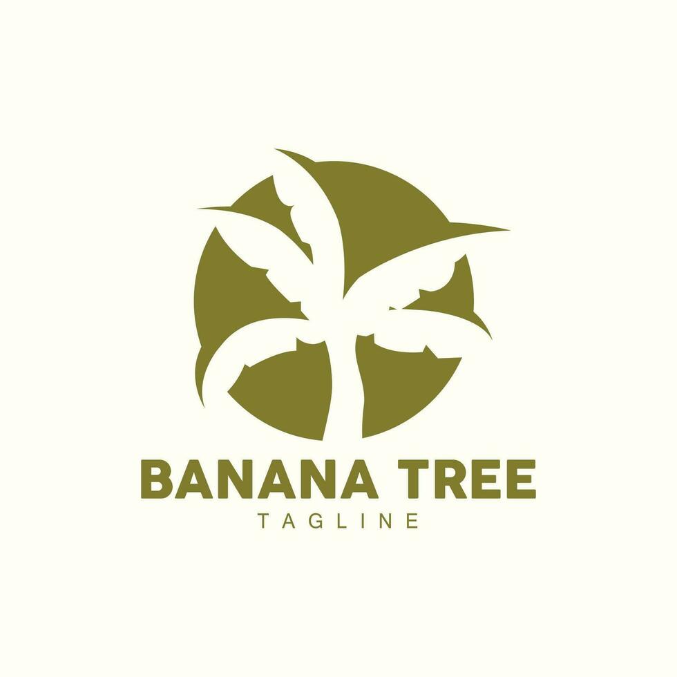 banaan boom logo, fruit boom fabriek vector, silhouet ontwerp, sjabloon illustratie vector