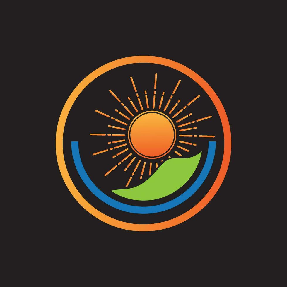 zonsopkomst logo sjabloon. vector illustratie icoon logo sjabloon zon over- horizon