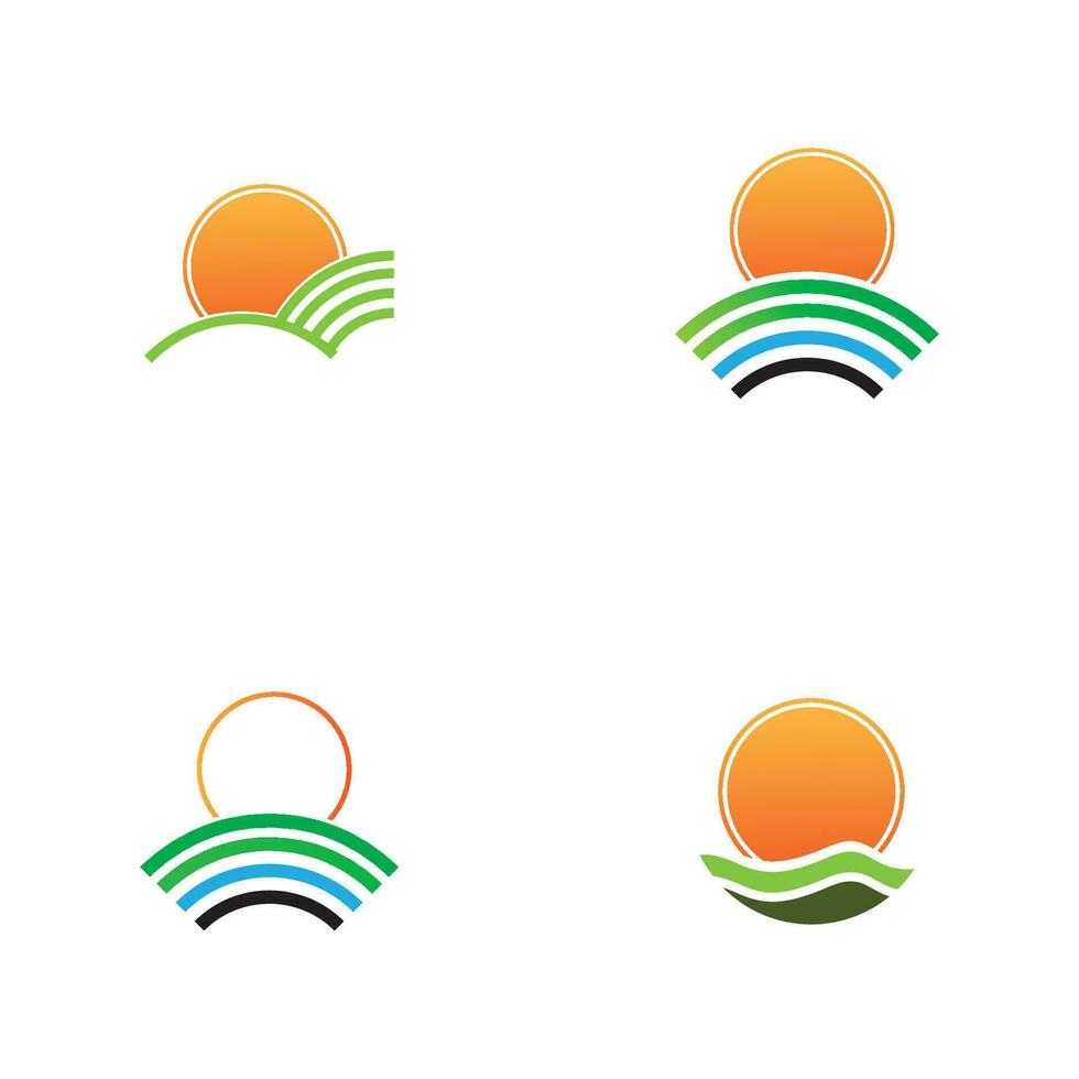 zonsopkomst logo verzameling vector