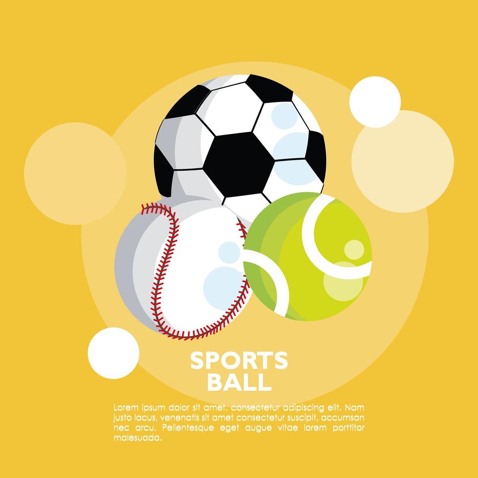 set van sportballen apparatuur iconen vector