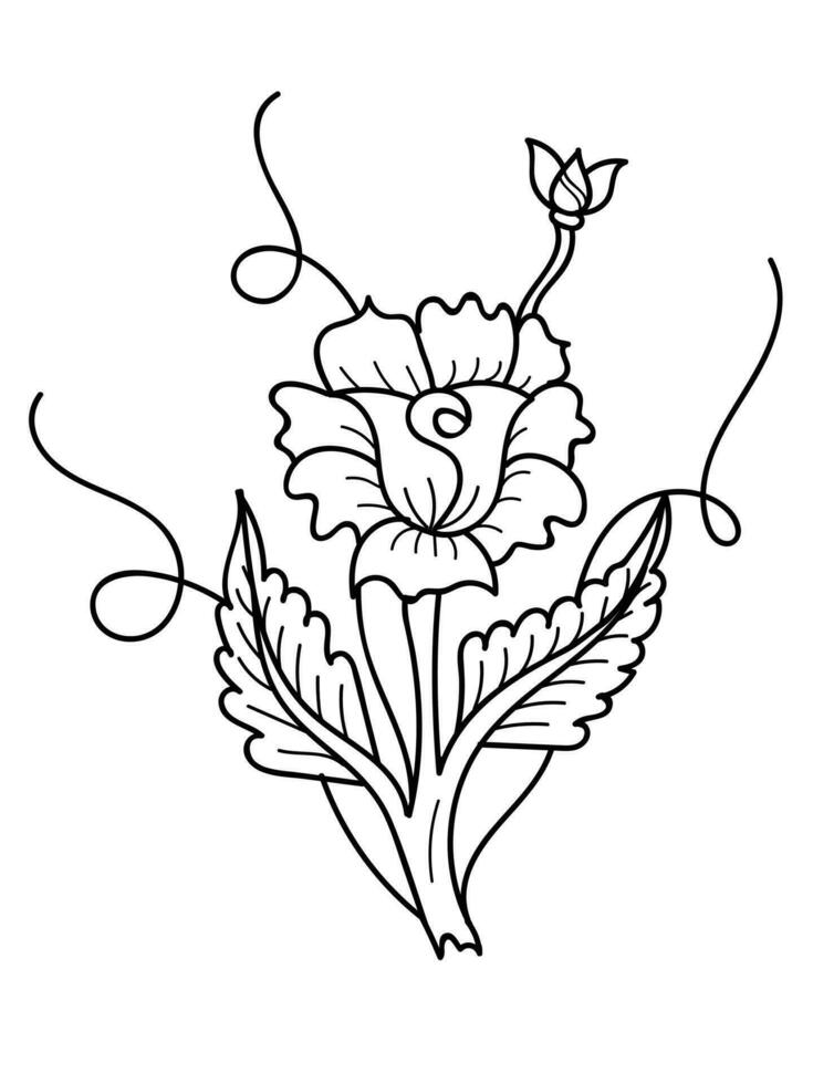 hand- tekening mooi bloem kunst vector ontwerp, roos mooi bloem.