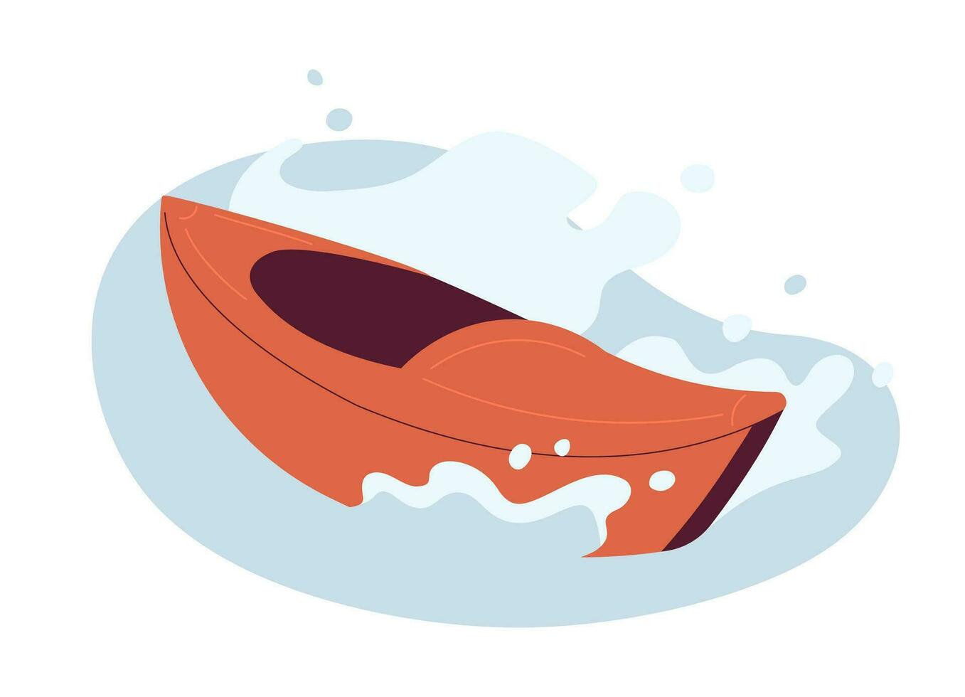 rivier- kajak semi vlak kleur vector voorwerp. water sport. kanoën buitenshuis. raften werkzaamheid. bewerkbare tekenfilm klem kunst icoon Aan wit achtergrond. gemakkelijk plek illustratie voor web grafisch ontwerp