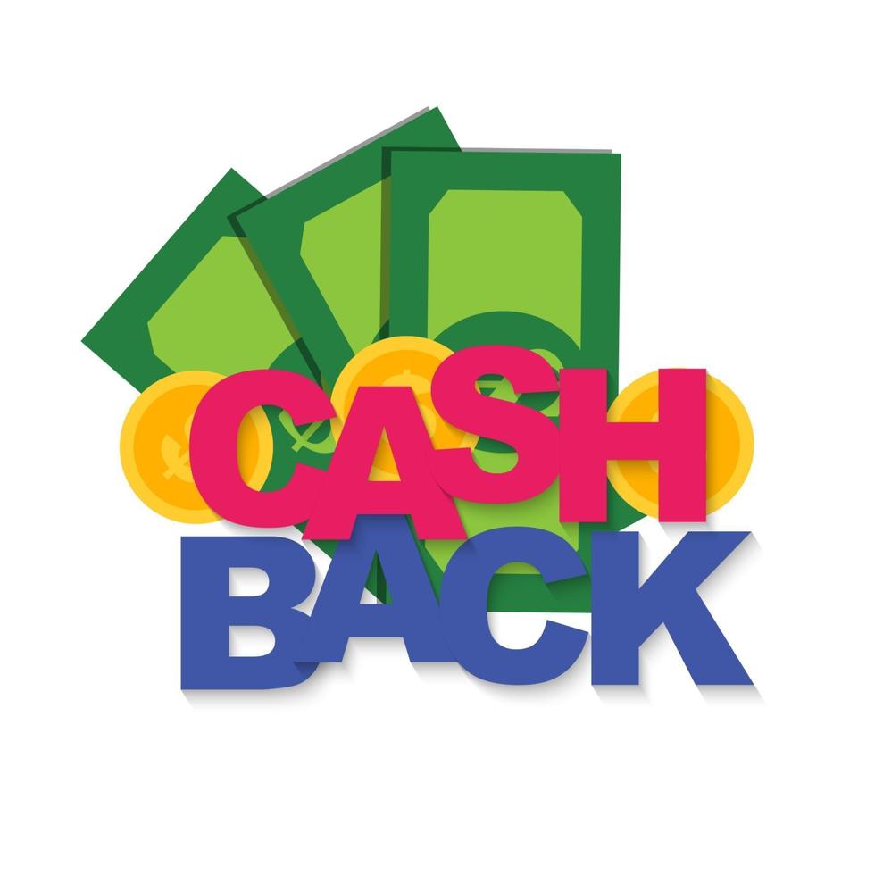 geld cashback-poster met gouden dollarmunten vector