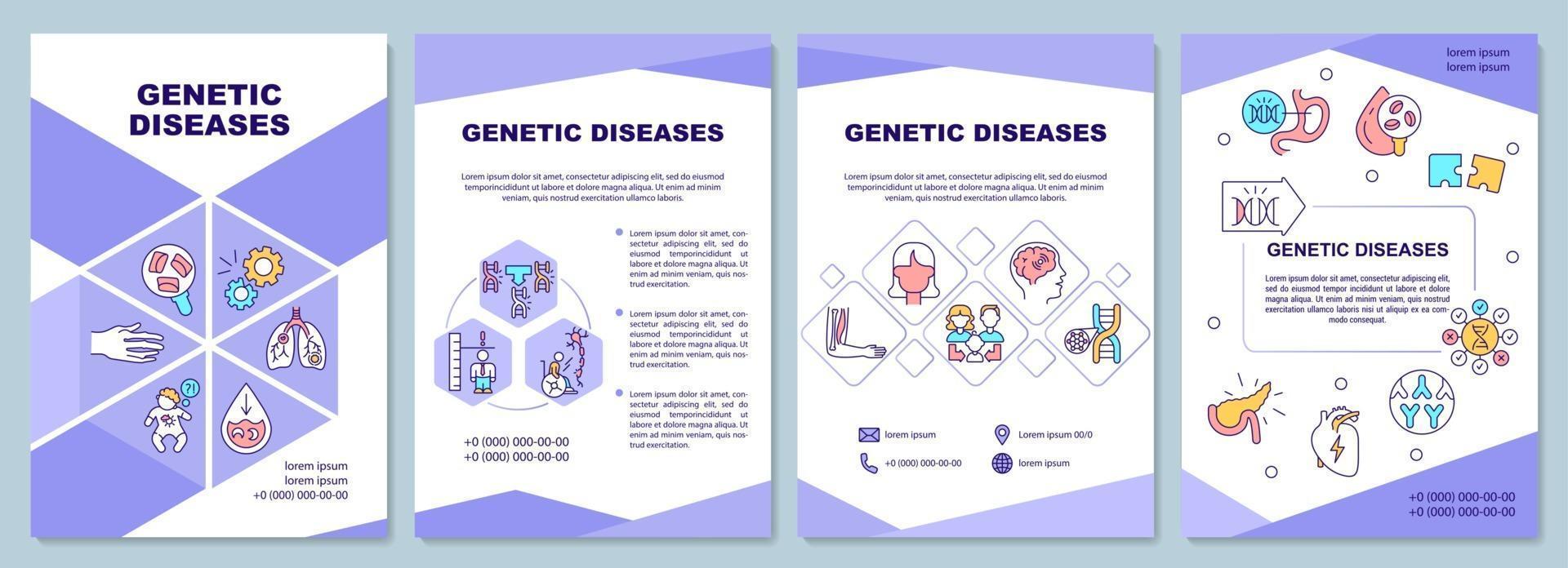 genetische ziekten brochuremalplaatje vector