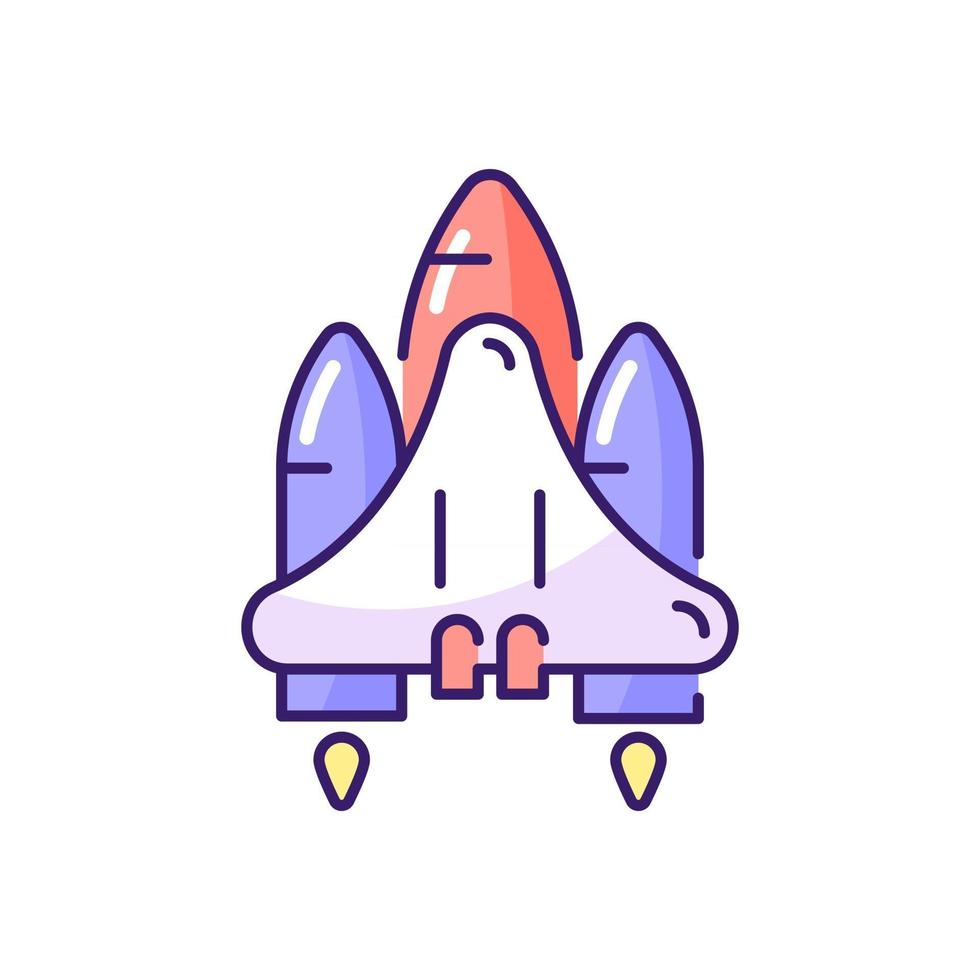 Spaceshuttle RGB-kleur pictogram vector