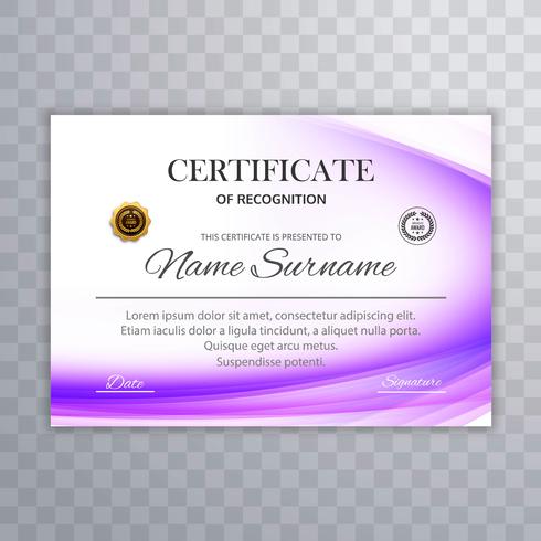 Abstract ontwerp met golvende certificaatsjabloon vector