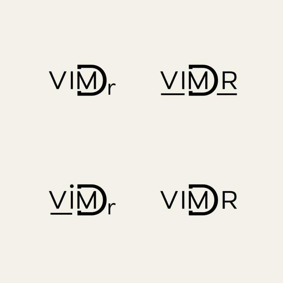 monogram logo, eerste brieven d en v of dr vim zwart kleur Aan beige achtergrond vector