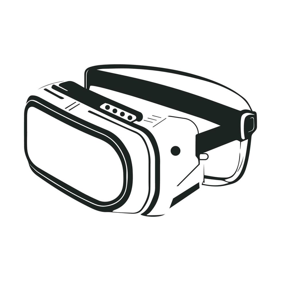de symbool van virtueel realiteit bril. zwart en wit pictogrammen van vr apparaten. vr bril technologie vector