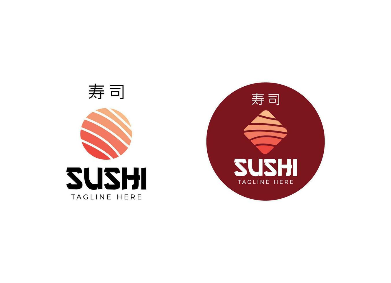 Japans sushi schotel zeevruchten restaurant bar logo ontwerp vector