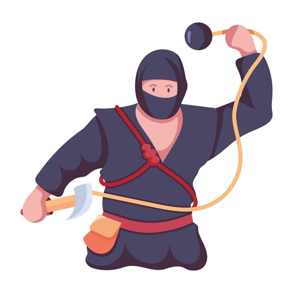 modieus Ninja kostuum vector