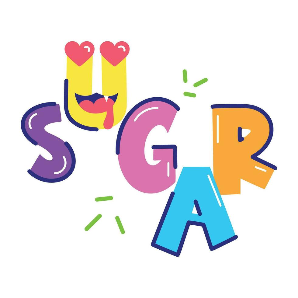 modieus suiker emoji vector